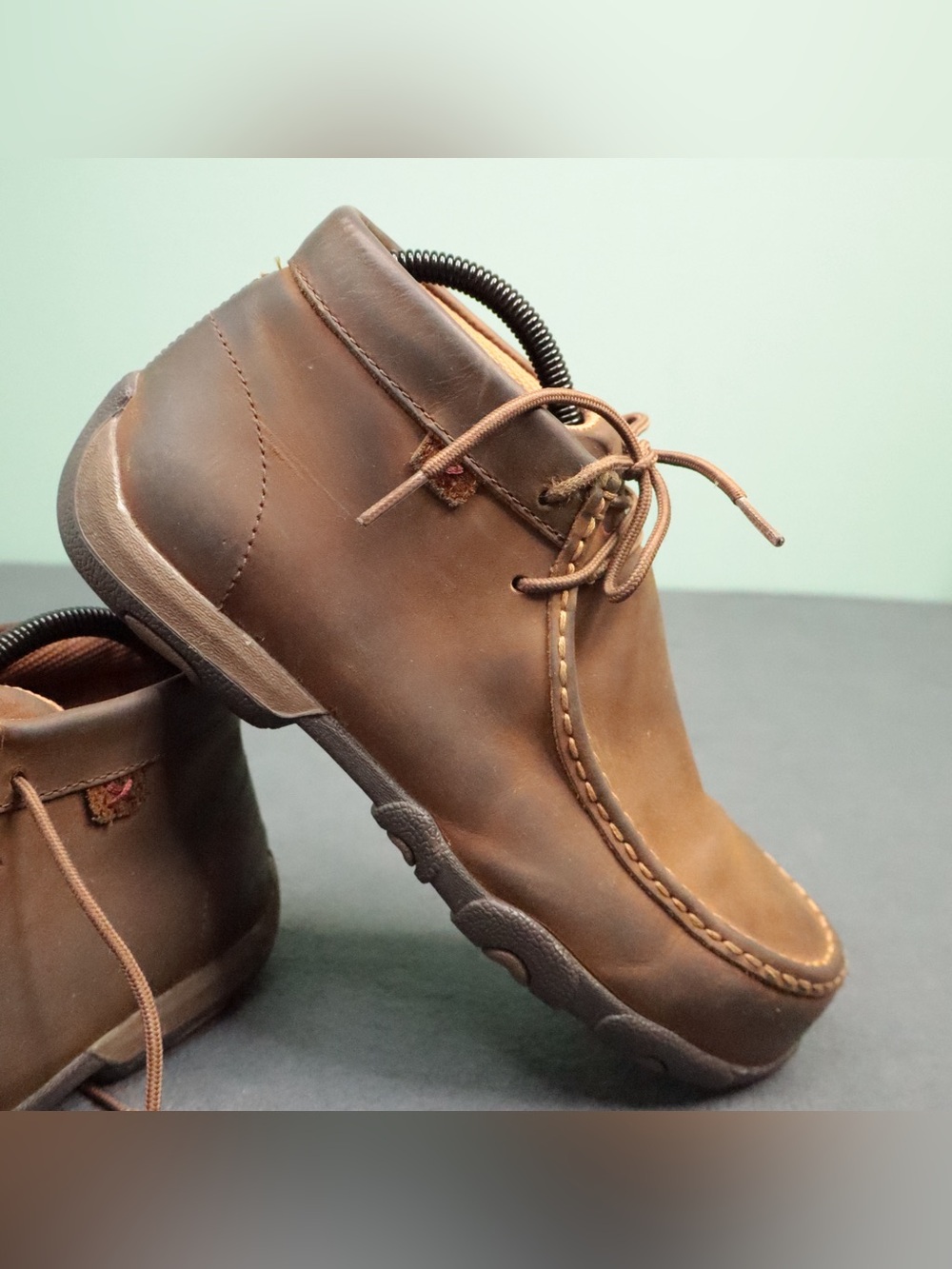 Twisted X Womens 9W Brown Leather Steel Toe Driving Moc Work Safety Boots - Picture 2 of 15